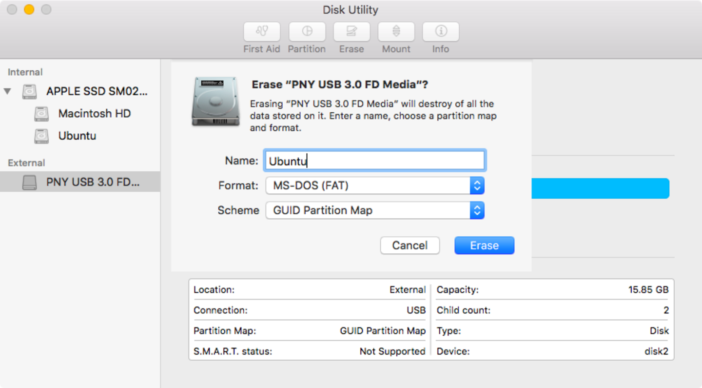 what kind of partiton should i use for mac disk utility